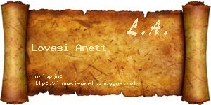 Lovasi Anett névjegykártya